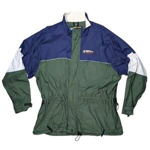 Vintage EBTek Eddie Baurer Green Blue Lined Wind Breaker Athletic Jacket